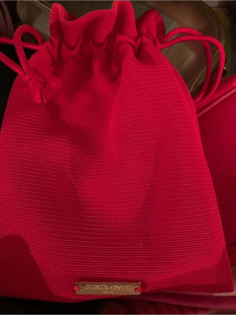 Giorgio Armani Pink Mini Drawstring Bag